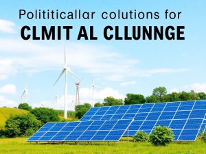 Politic News 33 Peisaj cu turbine eoliene și panouri solare verzi.